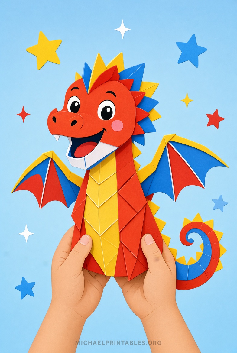 Free Printable Paper Dragon Puppet Template