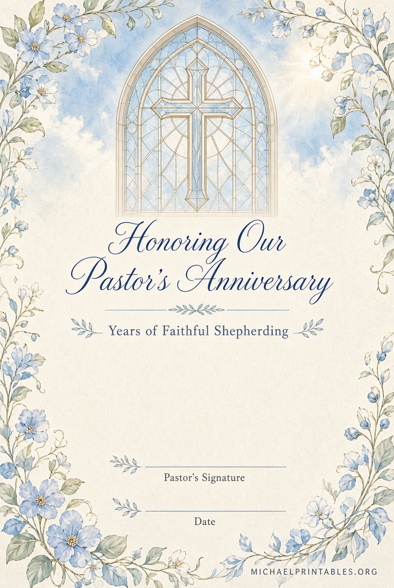 Free Printable Pastor Anniversary Cards