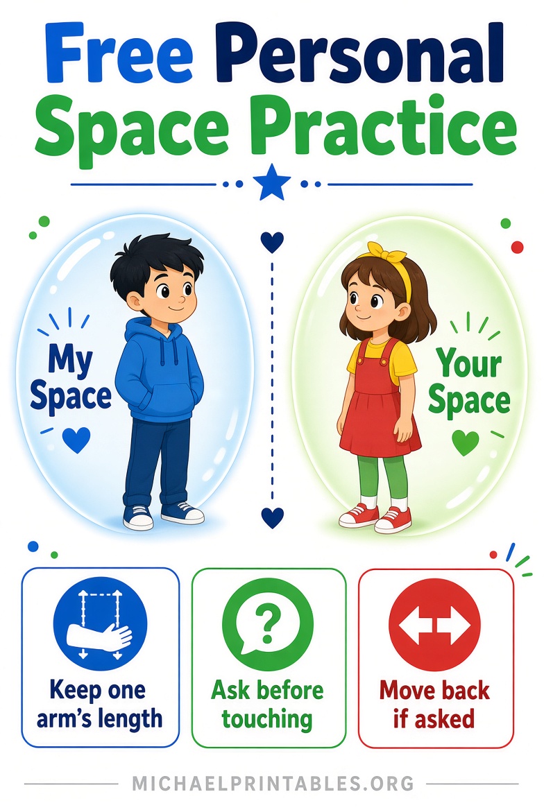 Free Printable Personal Space Worksheets for Kids