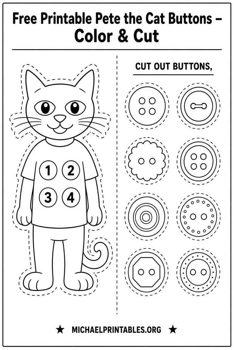 Free Printable Pete the Cat Buttons