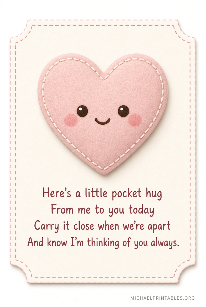 Free Printable Pocket Hug Poem Downloads
