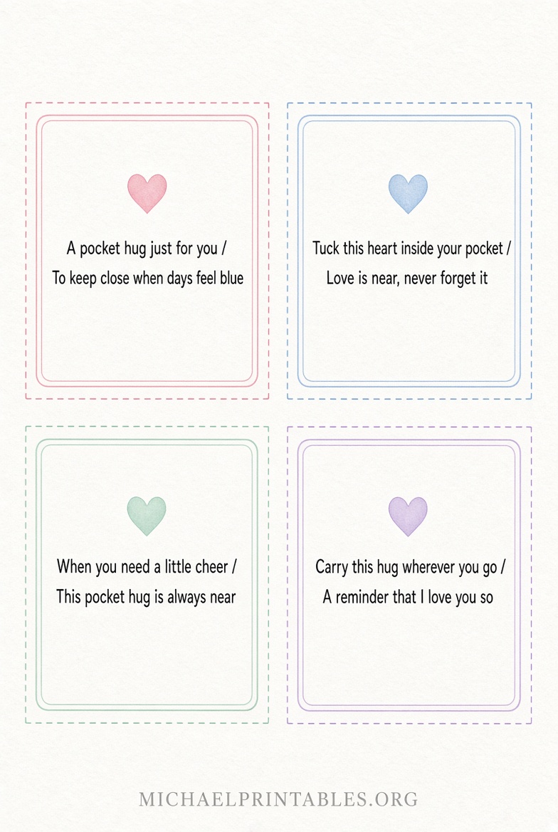 Free Printable Pocket Hug Poem Downloads