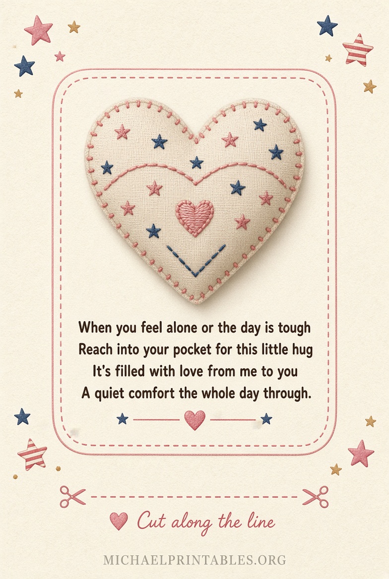 Free Printable Pocket Hug Poem Downloads