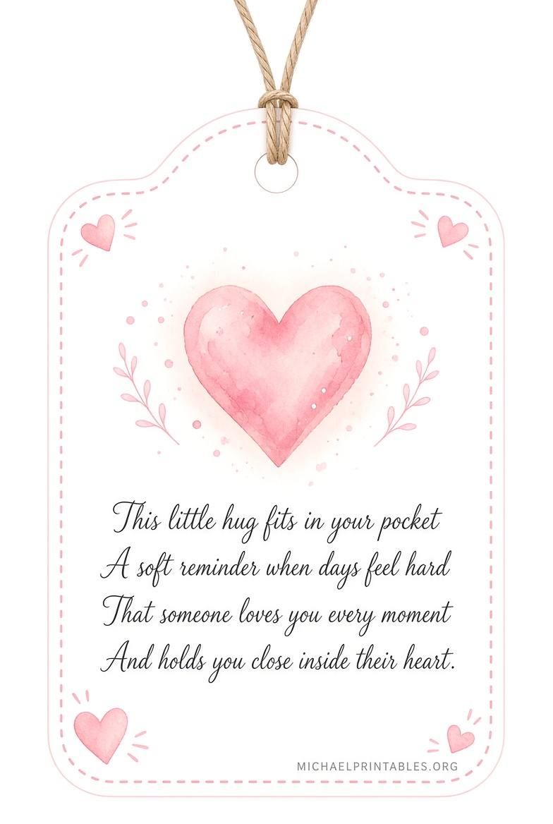 Free Printable Pocket Hug Poem Downloads