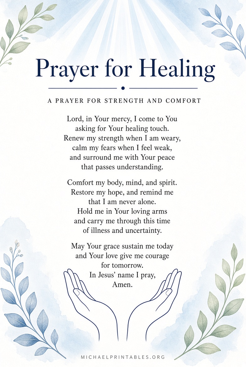 Free Printable Prayers for Healing