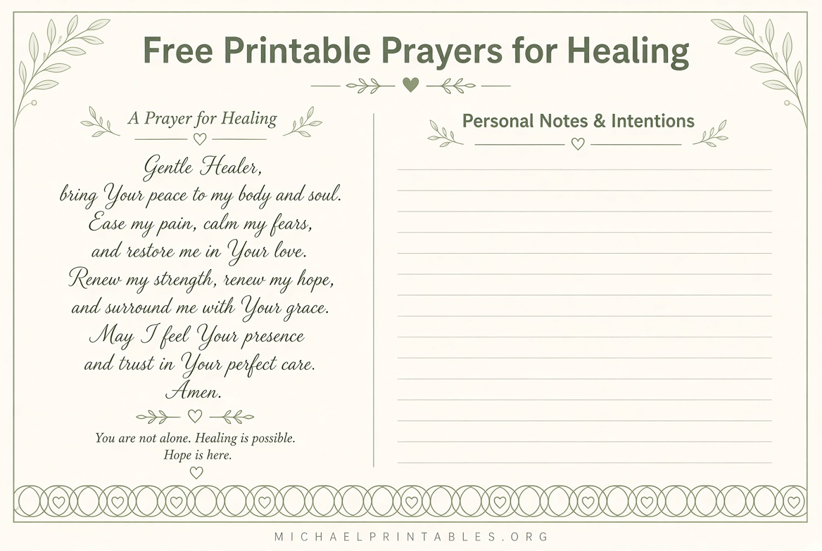 Free Printable Prayers for Healing
