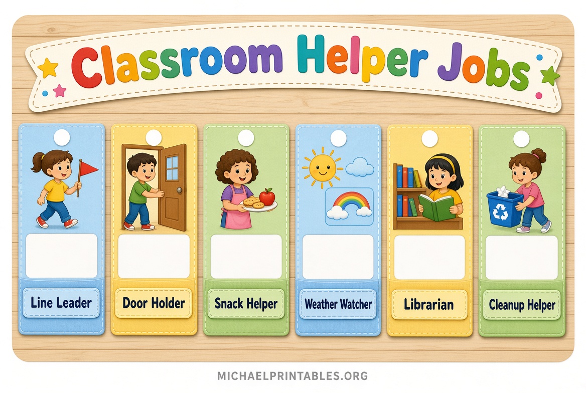 Free Printable Preschool Classroom Jobs