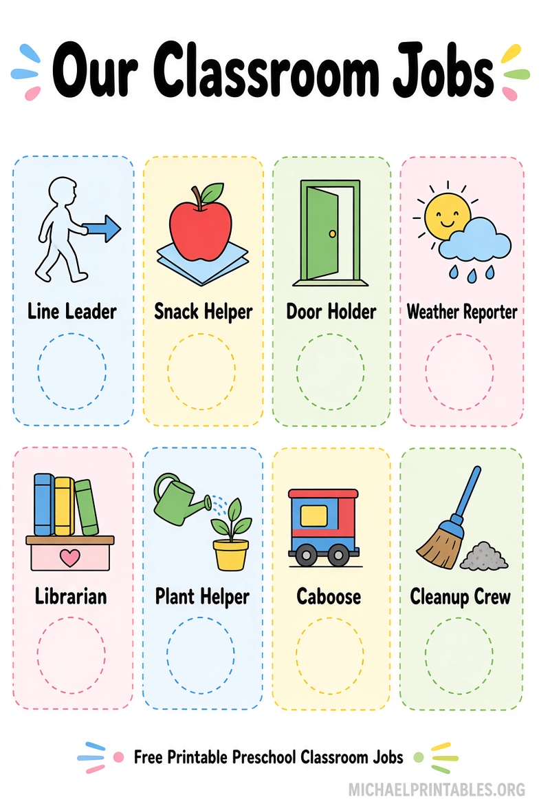 Free Printable Preschool Classroom Jobs