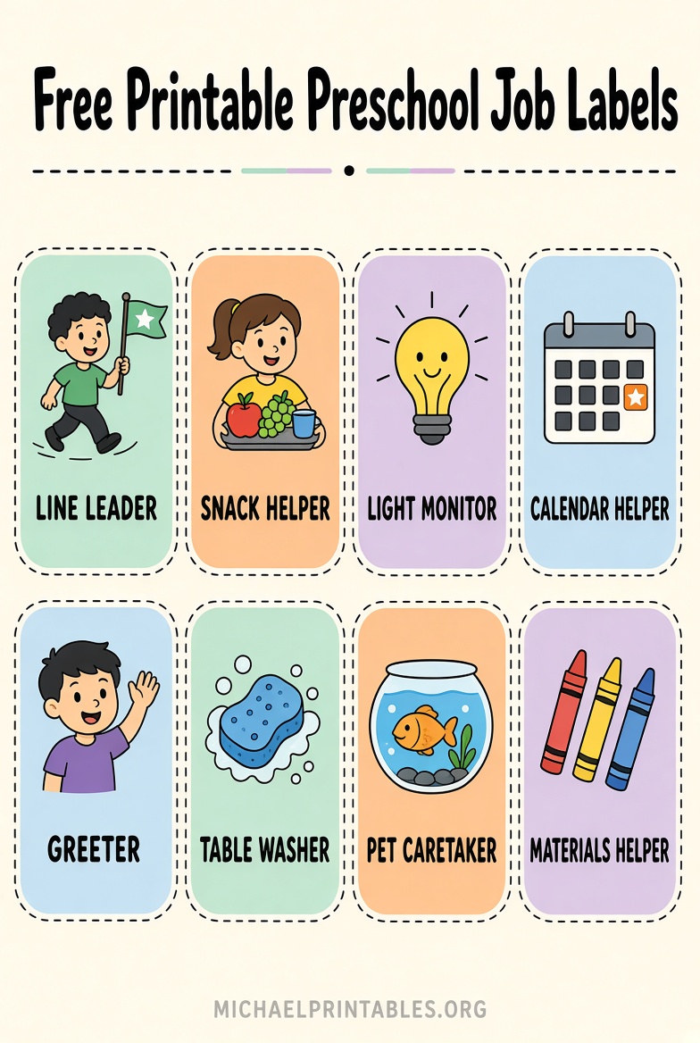 Free Printable Preschool Classroom Jobs