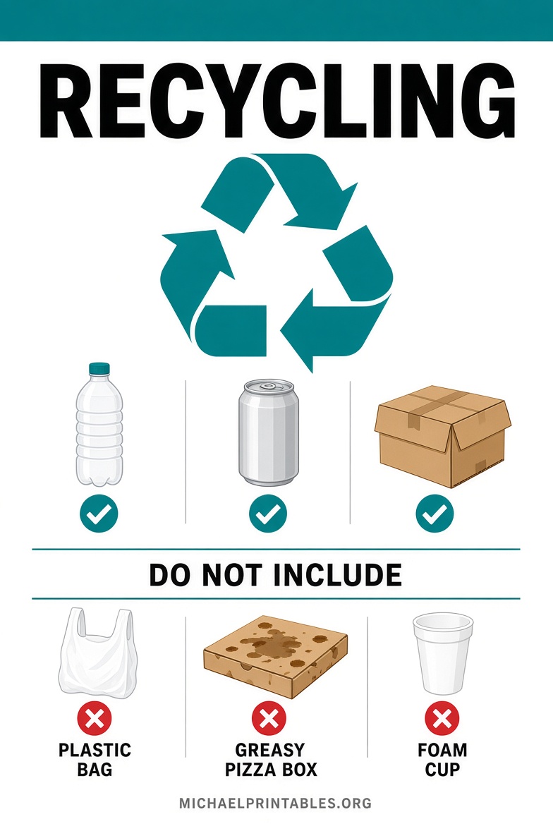 Free Printable Recycling Signs (PDF Downloads)