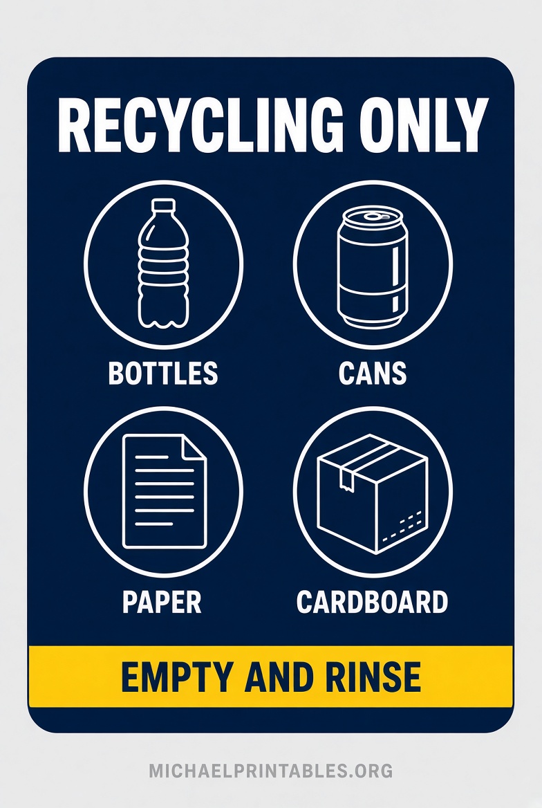 Free Printable Recycling Signs (PDF Downloads)