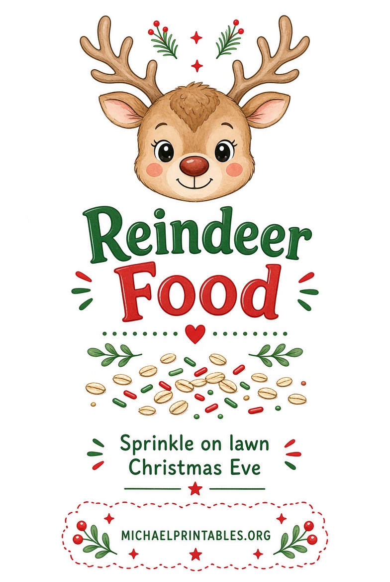 Free Printable Reindeer Food Labels -