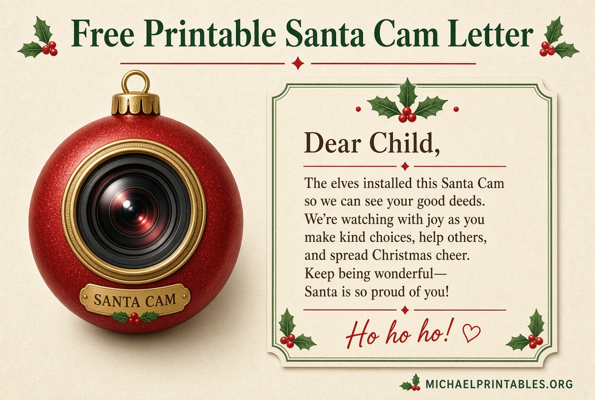 Free Printable Santa Cam Letter for Kids