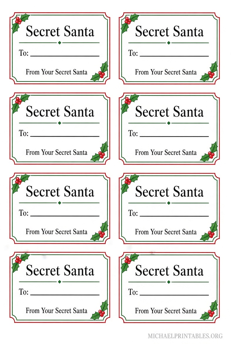 Free Printable Secret Santa Labels – Easy Downloads