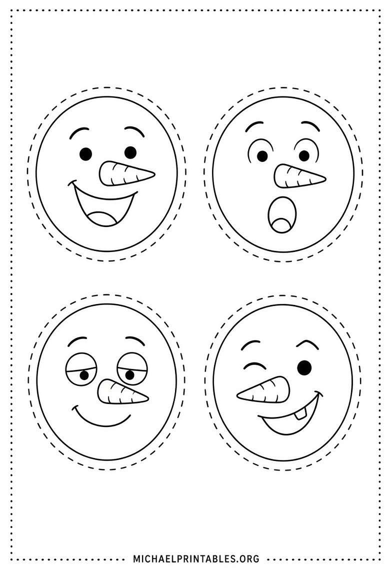 Free Printable Snowman Face Template Guide
