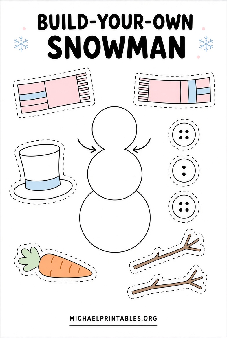 Free Printable Snowman Scarf Template PDF