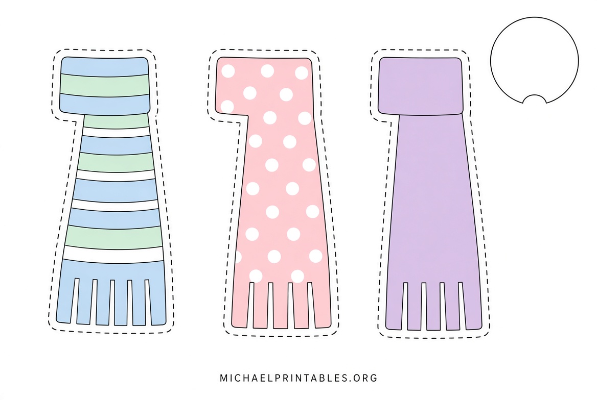 Free Printable Snowman Scarf Template PDF