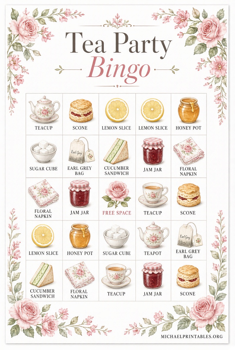 Free Printable Tea Party Games for Adults
