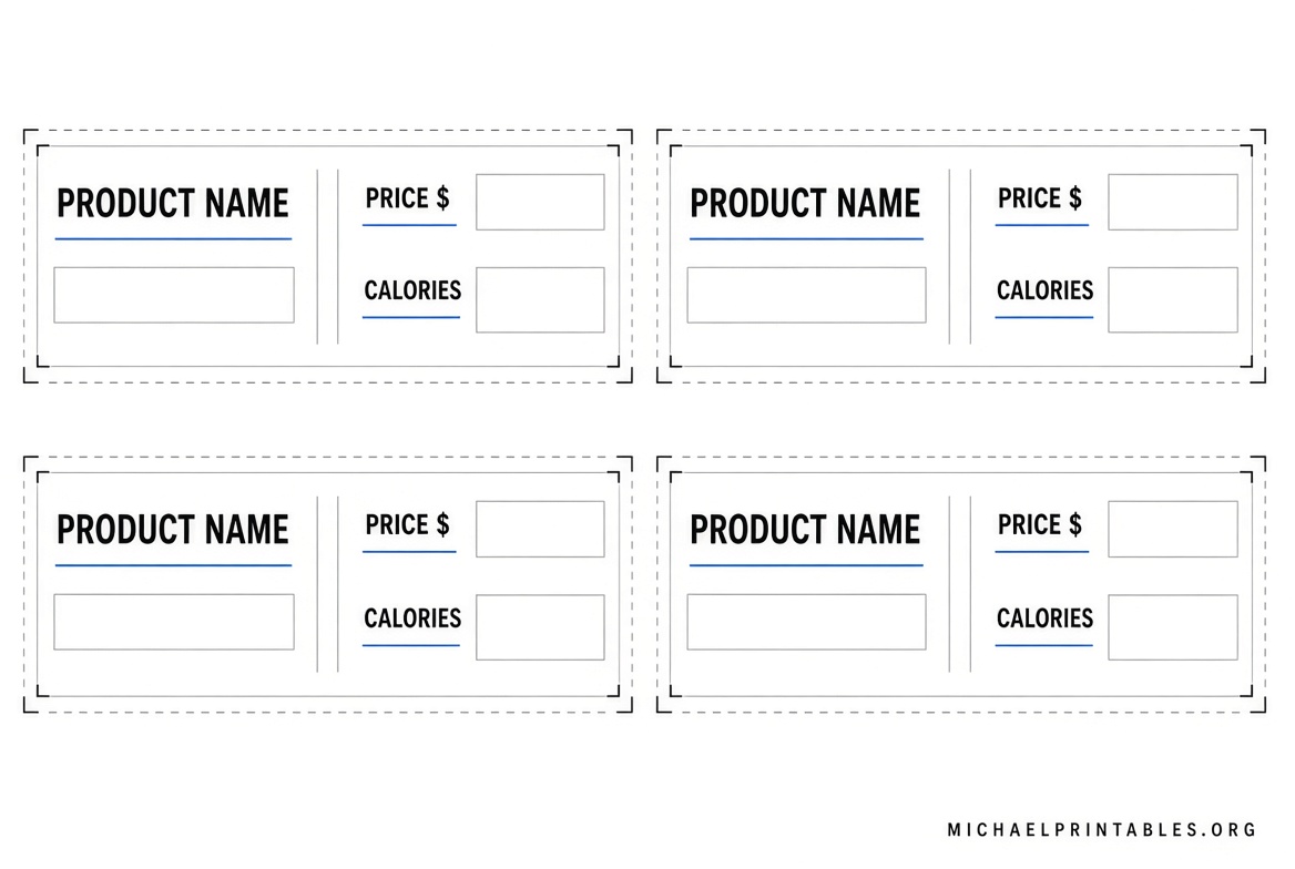 Free Printable Vending Machine Label Template
