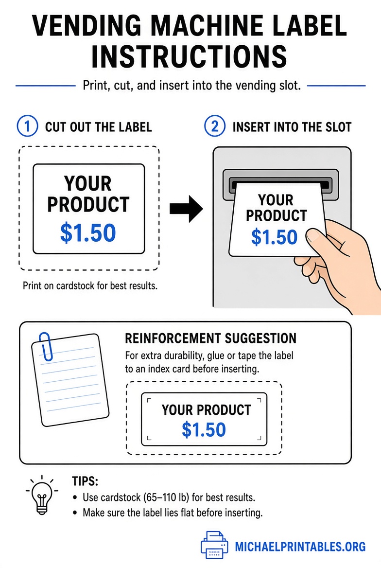 Free Printable Vending Machine Label Template
