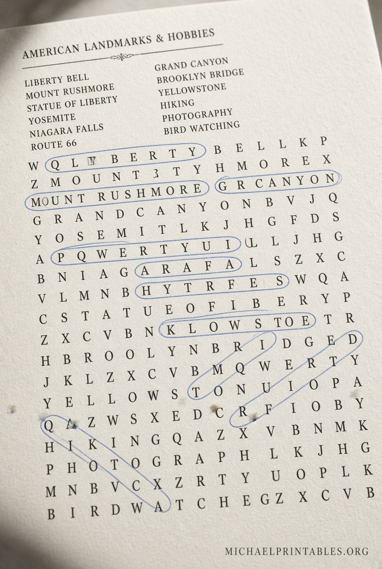 Free Printable Word Search Puzzles for Adults
