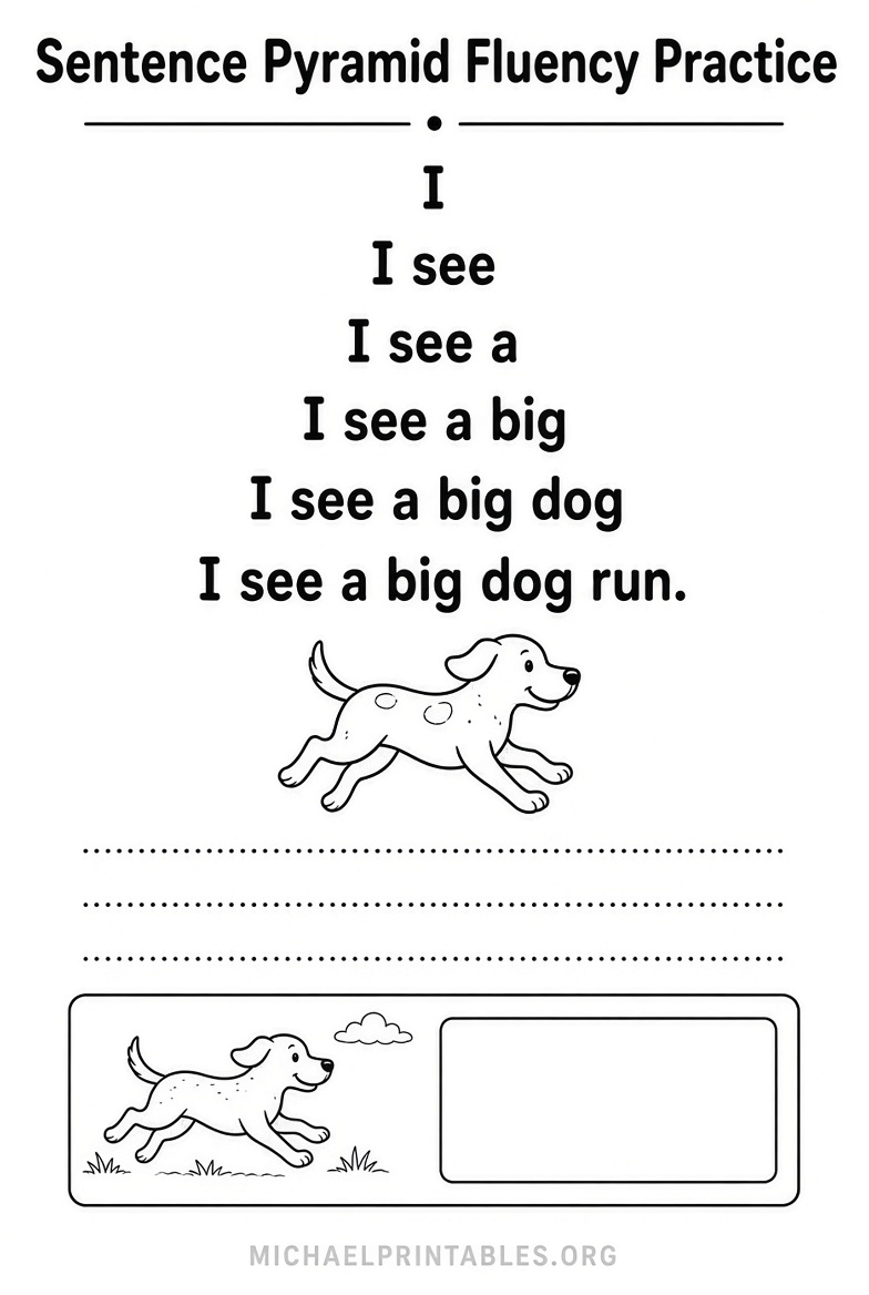 Free Sentence Pyramids Printable PDFs for Kids