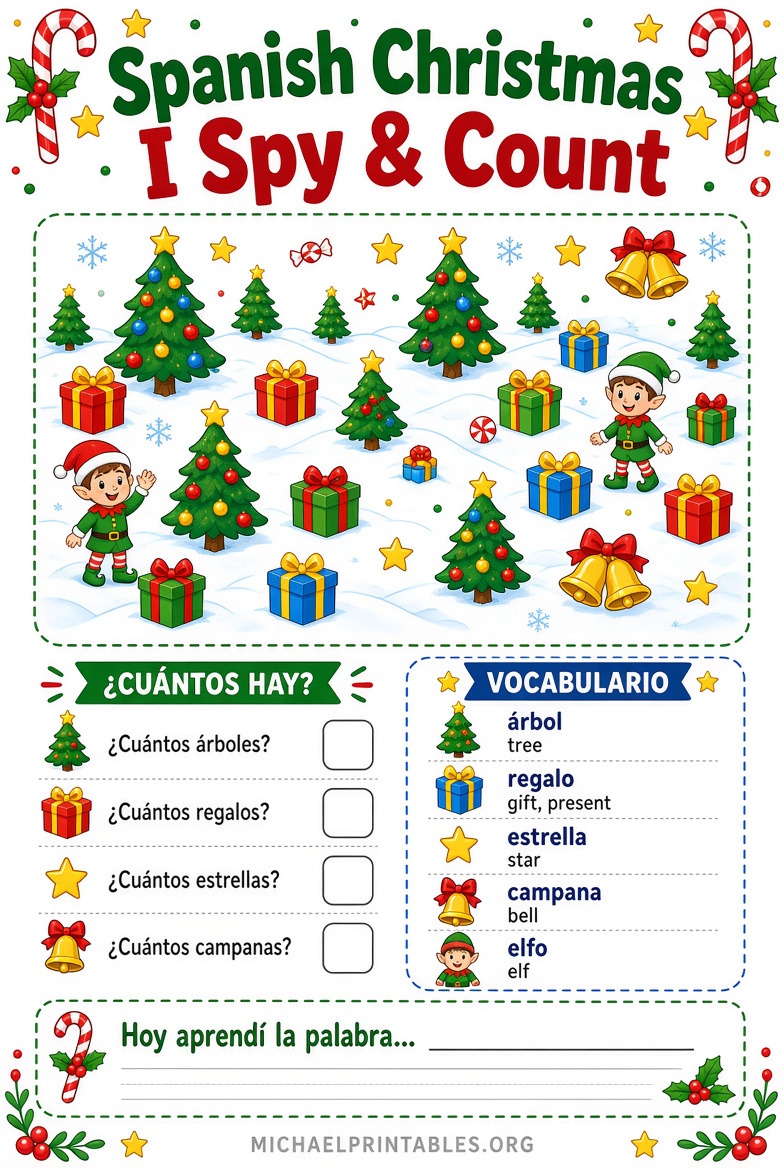 Free Spanish Christmas Worksheets Printables