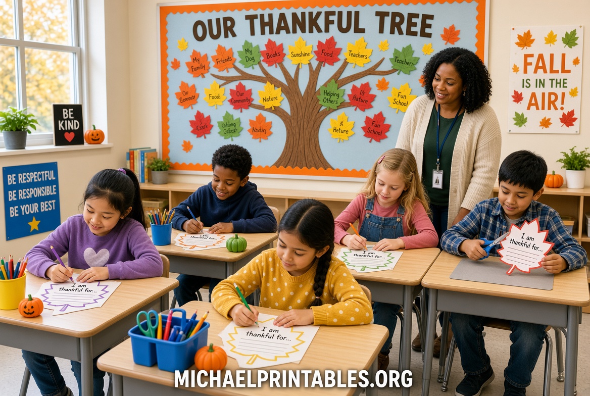 Free Thankful Leaves Printable PDF Guide