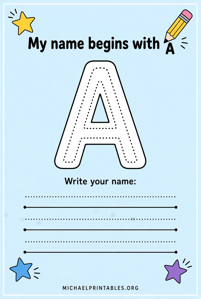 My Name Begins With Letter Free Printables