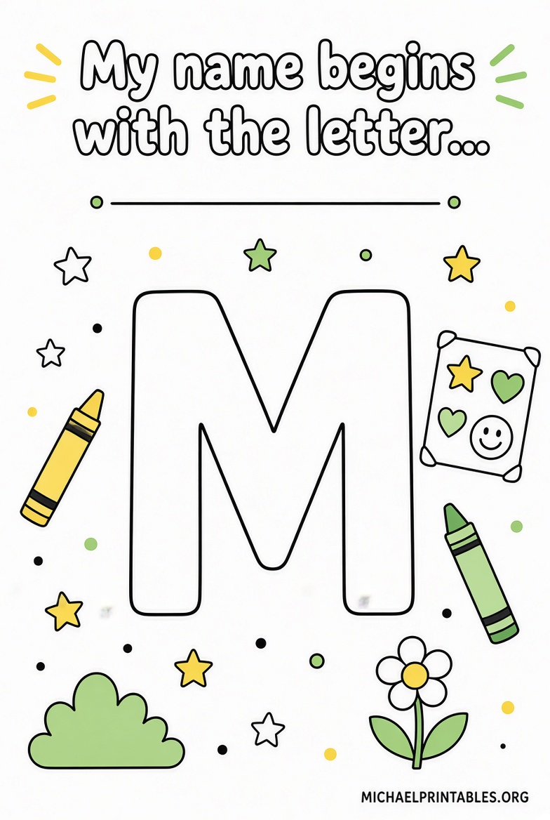 My Name Begins With Letter Free Printables