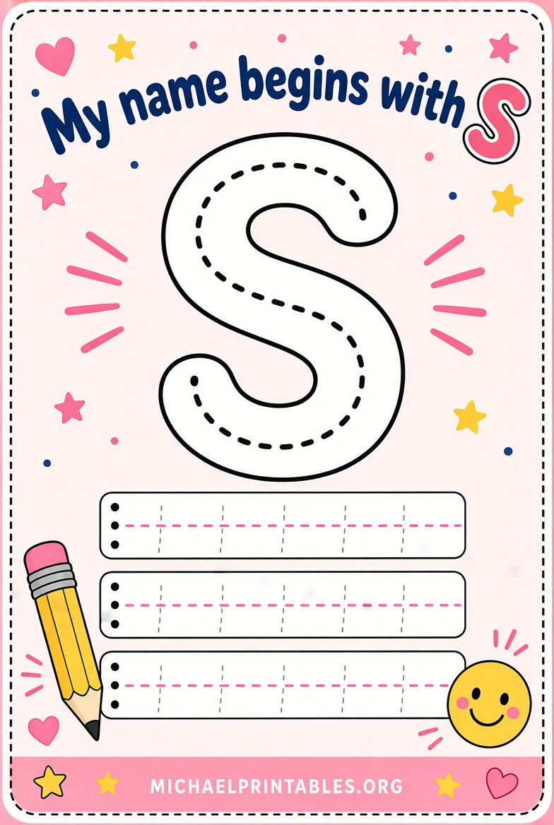 My Name Begins With Letter Free Printables