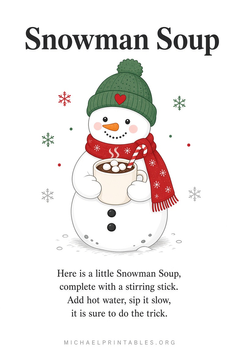 Snowman Soup Poem Free Printable | PDF