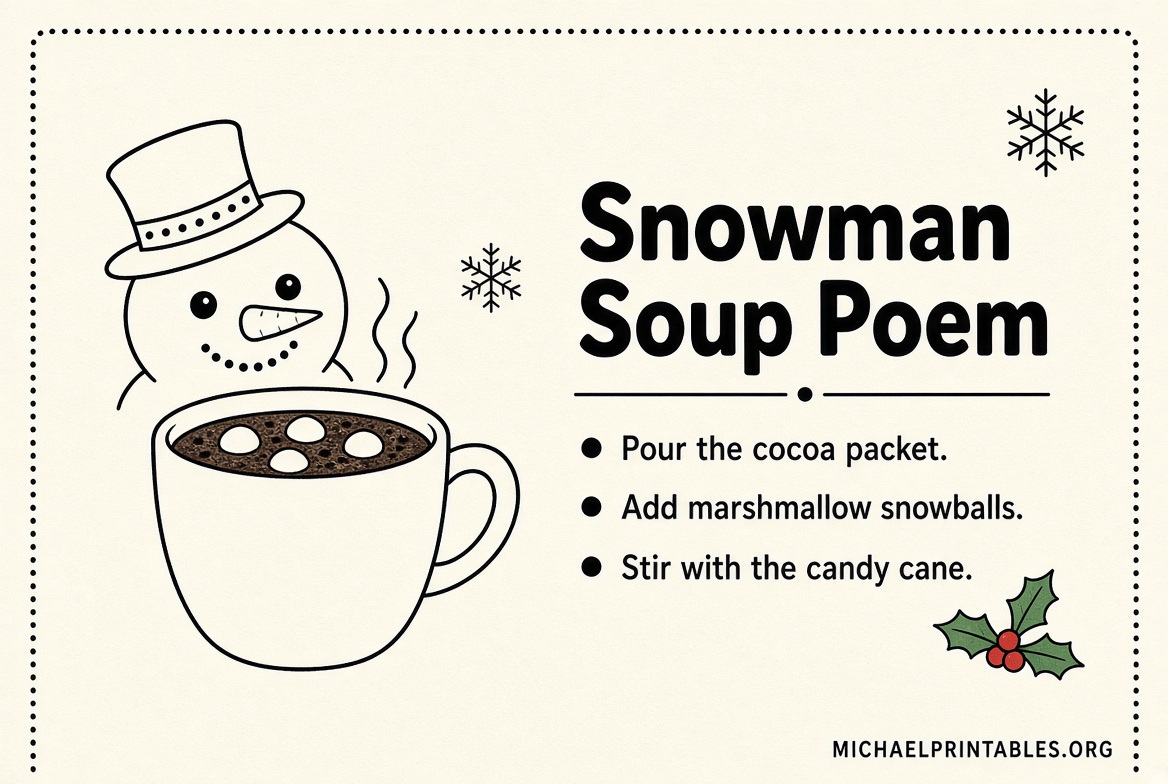 Snowman Soup Poem Free Printable | PDF
