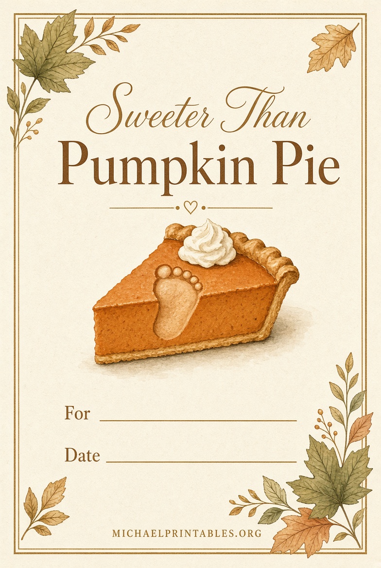 Sweeter Than Pumpkin Pie Free Printable